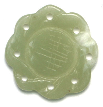 Semi-Precious 28x5mm Round Pendant New Jade