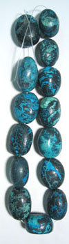 Semi-Precious 20x28mm Nugget 16in Strung Howlite Dye Turquoise