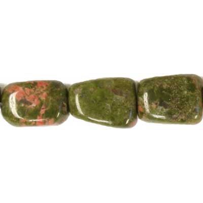 Unakite 8x12mm Nugget 16in Strung Semi-Precious