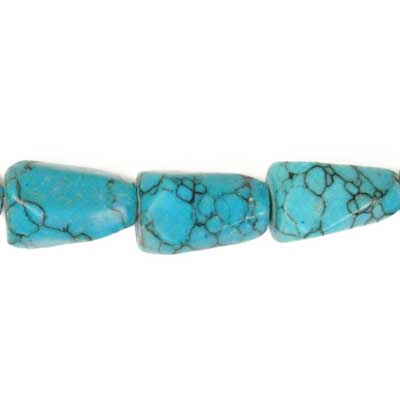 Turquoise Reconstituted 10x16mm Round Drop 16in Strung Semi-Precious