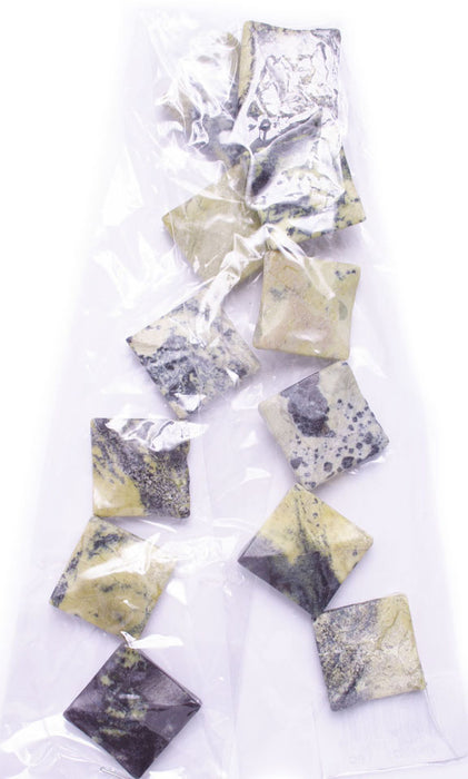 25x25mm Yellow Turquoise Square Shape 16in Semi-Precious