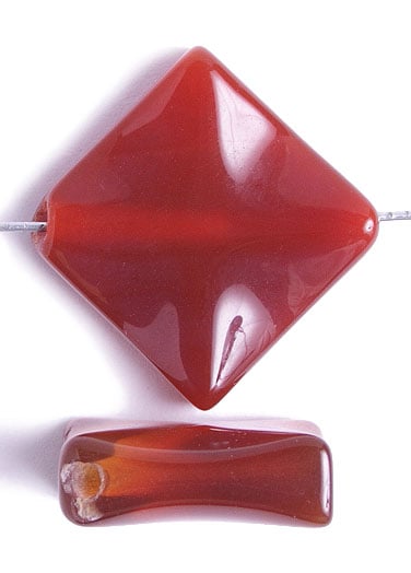 Semi-Precious 20x20mm Square Shape 16in Strand Carnelian