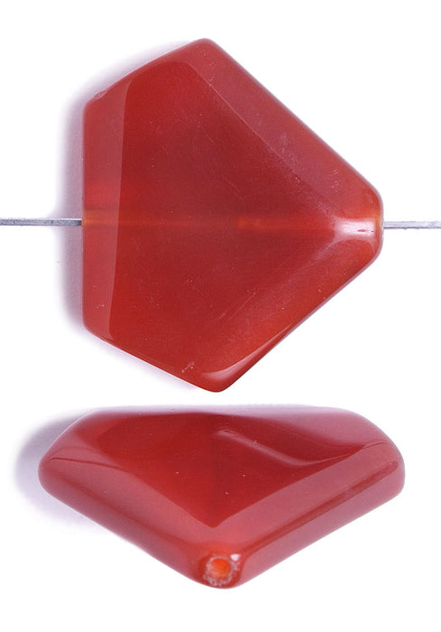 30x35mm Carnelian Triangle 16in Semi-Precious