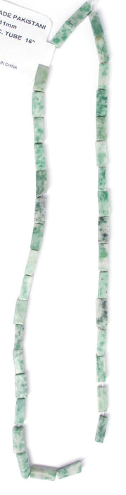 Jade 4x11mm Rectangular Tube 16" Semi-Precious