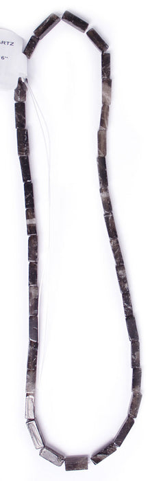 Smoky Quartz 4x11mm Rectangular Tube 16" Semi-Precious