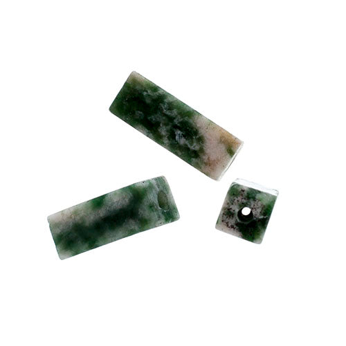 Green Spot 4x11mm Rectangular Tube 16" Semi-Precious