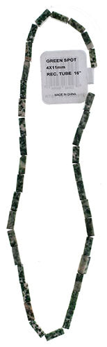 Green Spot 4x11mm Rectangular Tube 16" Semi-Precious