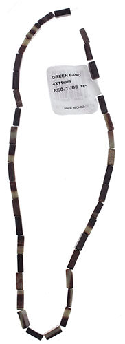 Green Band 4x11mm Rectangular Tube 16" Semi-Precious