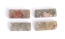Unakite 4x11mm Rectangular Tube 16" Semi-Precious 