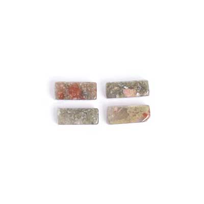 Unakite 4x11mm Rectangular Tube 16" Semi-Precious