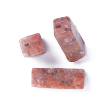5x13mm Rectangular Tube 16" Semi-Precious Red Poppy