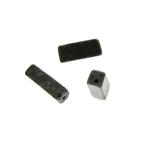 5x13mm Rectangular Tube 16" Semi-Precious Jade Dark Green