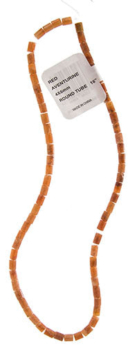 Red Aventurine 4x6mm Round Tube 16in Semi-Precious