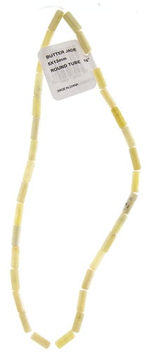 Butter Jade 5x13mm Round Tube 16in Semi-Precious