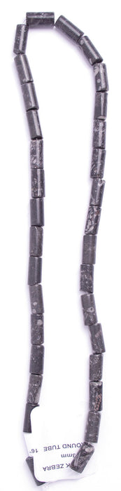 Black Zebra 6x13mm Round Tube 16in Semi-Precious
