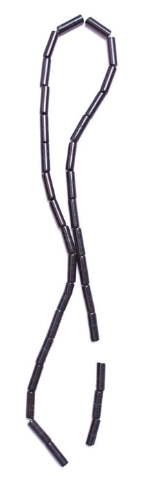 Black Onyx 4x13mm Round Tube 16" Strand Semi-Precious 