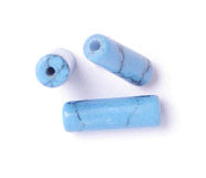 Reconstructed Turquoise 4x13mm Round Tube 16" Strand Semi-Precious