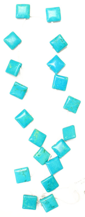 Turquonite Stabilized 14mm Square With Top Hole 16in