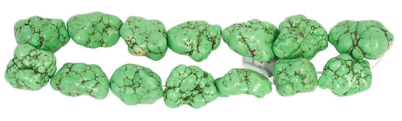 Turquonite Stabilized 18-35mm Green Nugget 16in Various Sizes