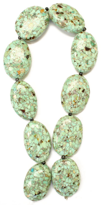 Turquoise Press 24x28/30x38mm Oval Shape 16in Semi-Precious
