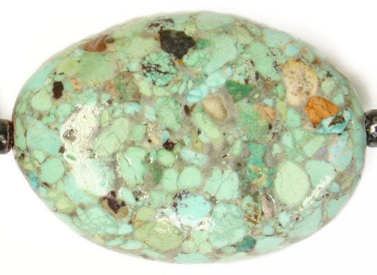 Turquoise Press 24x28/30x38mm Oval Shape 16in Semi-Precious
