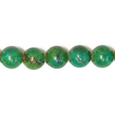 Turquoise Reconstituted 9mm Round Beads 16in Semi-Precious