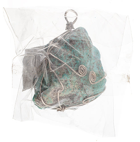 Turquoise Natural 40x45mm Wired Pendant Semi-Precious