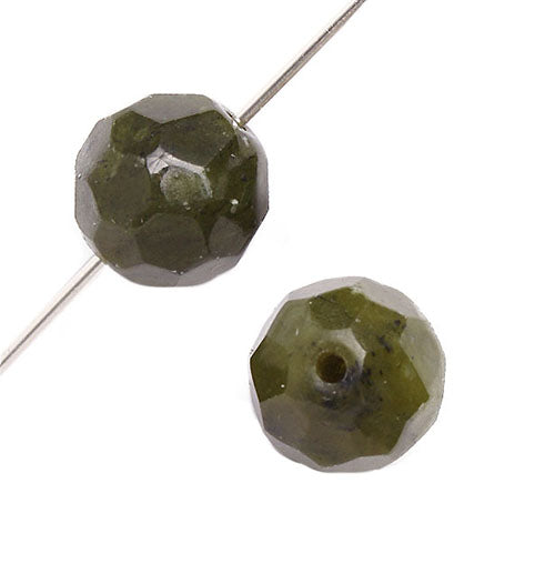 Facetted Round 16in Semi-Precious Bead Suyi Jade Green