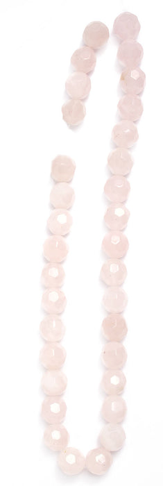 Facetted Round 16in Semi-Precious Bead Rose Quartz