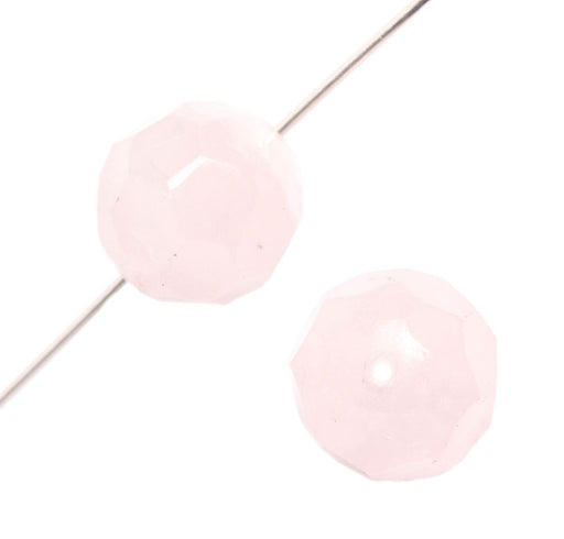Facetted Round 16in Semi-Precious Bead Rose Quartz