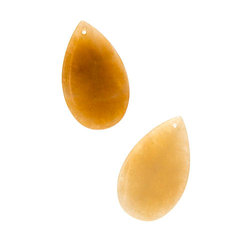 Semi-Precious Drop 18x30mm Pendant 5pc/Pk Yellow Jade