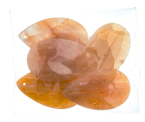 Semi-Precious Drop 18x30mm Pendant 5pc/Pk Yellow Jade