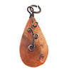 Semi-Precious Drop Pendant With Silver Wrap Amber