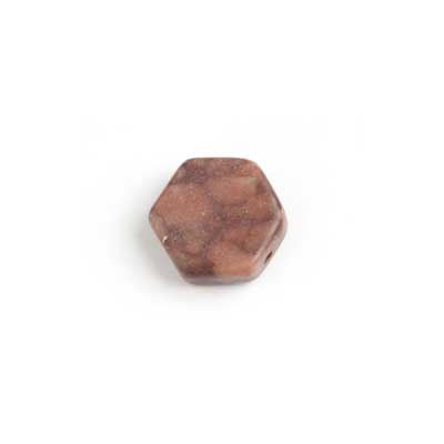 Hexagon Shape 14x5mm 2x8in Strung Brown Flake (Approx 28pcs)