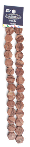 Hexagon Shape 14x5mm 2x8in Strung Brown Flake (Approx 28pcs)