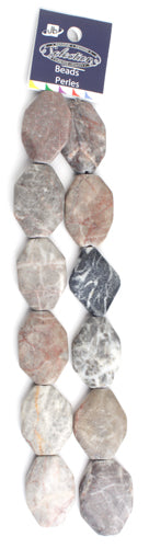 Diamond Shape 25x33mm 2x8in Strung Pink Zebra (Approx 12pcs)