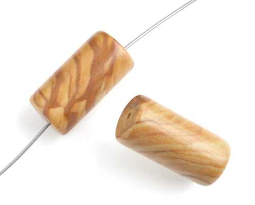 Cylinder Shape 6x14mm 2x8" Strung Picture Jasper (Approx 30pcs)