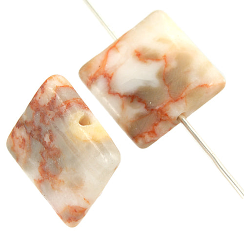 Square Shape 15mm 2x8in Strand Red Zebra