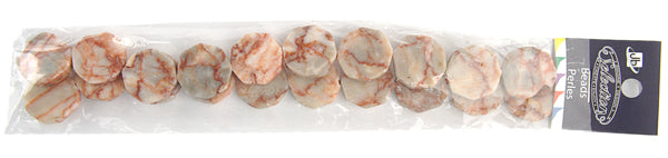 Octagon Flat 20mm 2x8" Strand Red Zebra (Approx 20pcs)