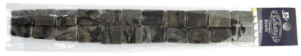 Rectangular 14-16 x 17-21mm Strung Grey Flake 