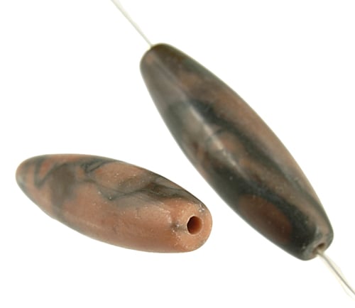 Pipe Shape 9x30mm 2x8in Strand Green Flake (Approx 14pcs)