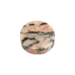 Semi-Precious Round Flat Beads 2x8" Strand  (Approx 20-28pcs) Pink Zebra