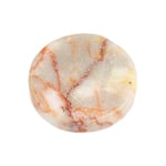 Semi-Precious Round Flat Beads 2x8" Strand  (Approx 20-28pcs) Red Zebra