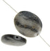 Semi-Precious Oval Shape Beads 2x8" Strand Grey Flake
