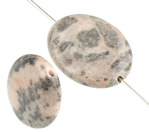 Semi-Precious Oval Shape Beads 2x8" Strand Pink Zebra