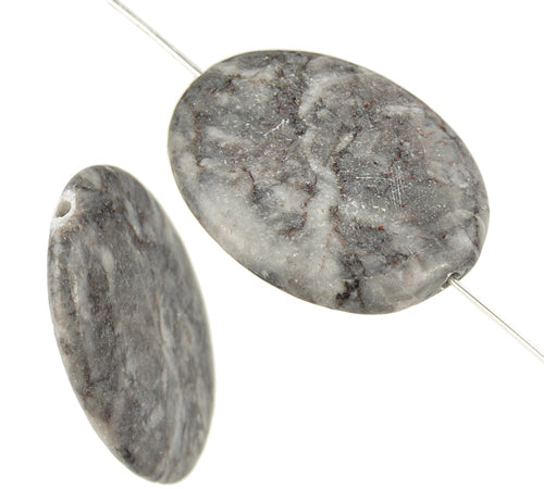 Semi-Precious Oval Shape Beads 2x8" Strand Pink Zebra