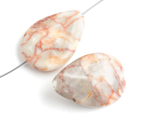 Drop Shape 22x30mm 2x8in Strand Red Zebra