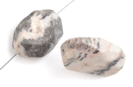 Nugget Facetted 13x21mm 2x8" Strand Pink Zebra