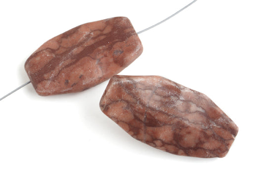 Nugget Facetted 13x21mm 2x8" Strand Brown Flake