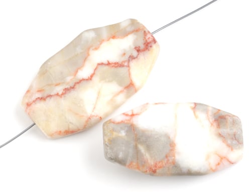 Nugget Facetted 13x21mm 2x8" Strand Red Zebra